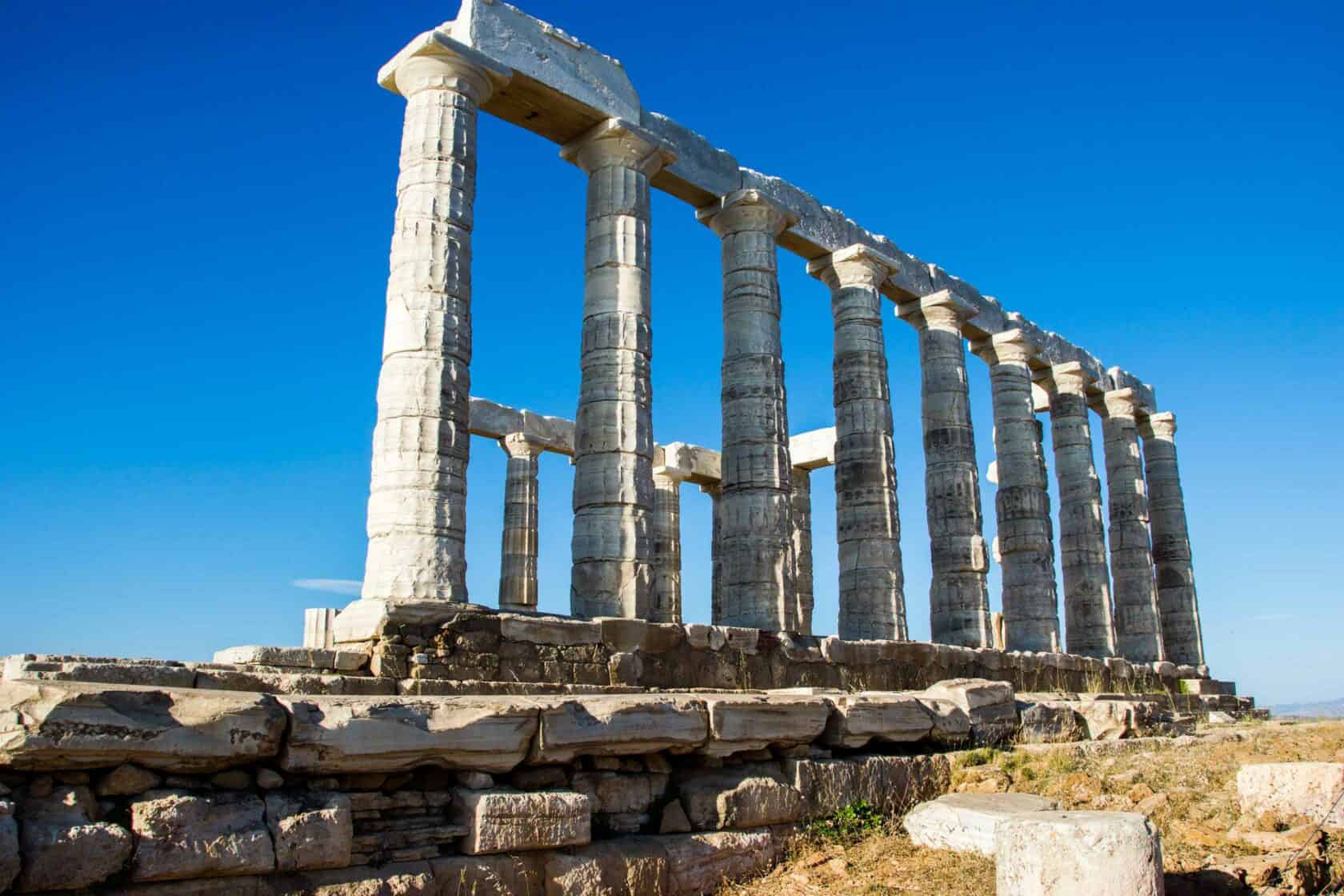 Greek ruins on a sunny day.