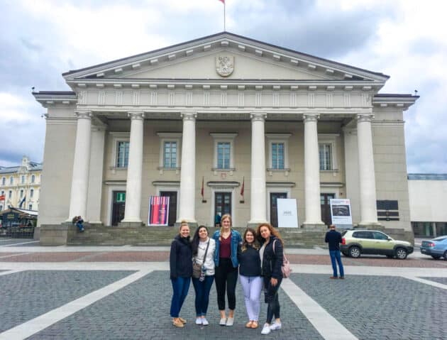 Students exploring the city of Vilnius.
