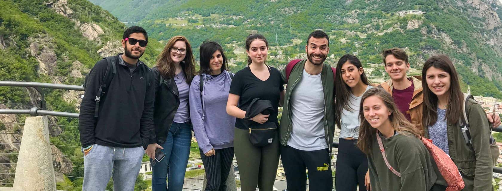 Atlantis students hiking in the mountains.
