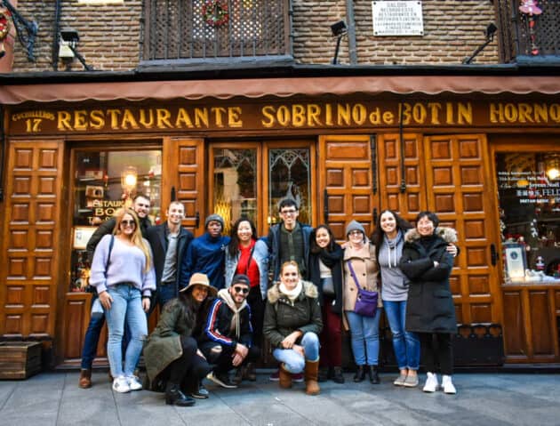 Students in Madrid at one of the oldest restaurants in world.