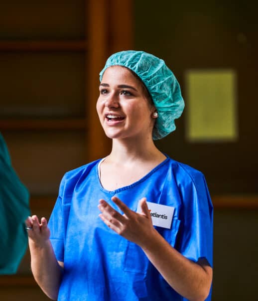 A student shadowing in the hospital.
