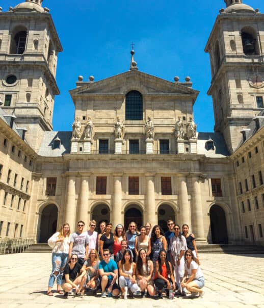 Students outside the Royal Palace.