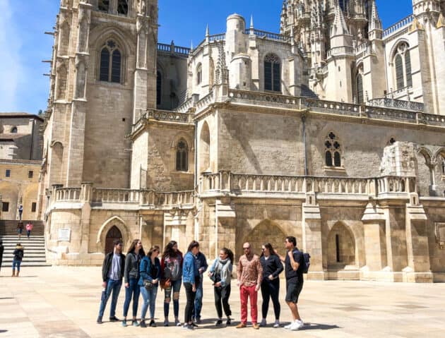 Atlantis students in front of the Catedral de Burgos in Spain.