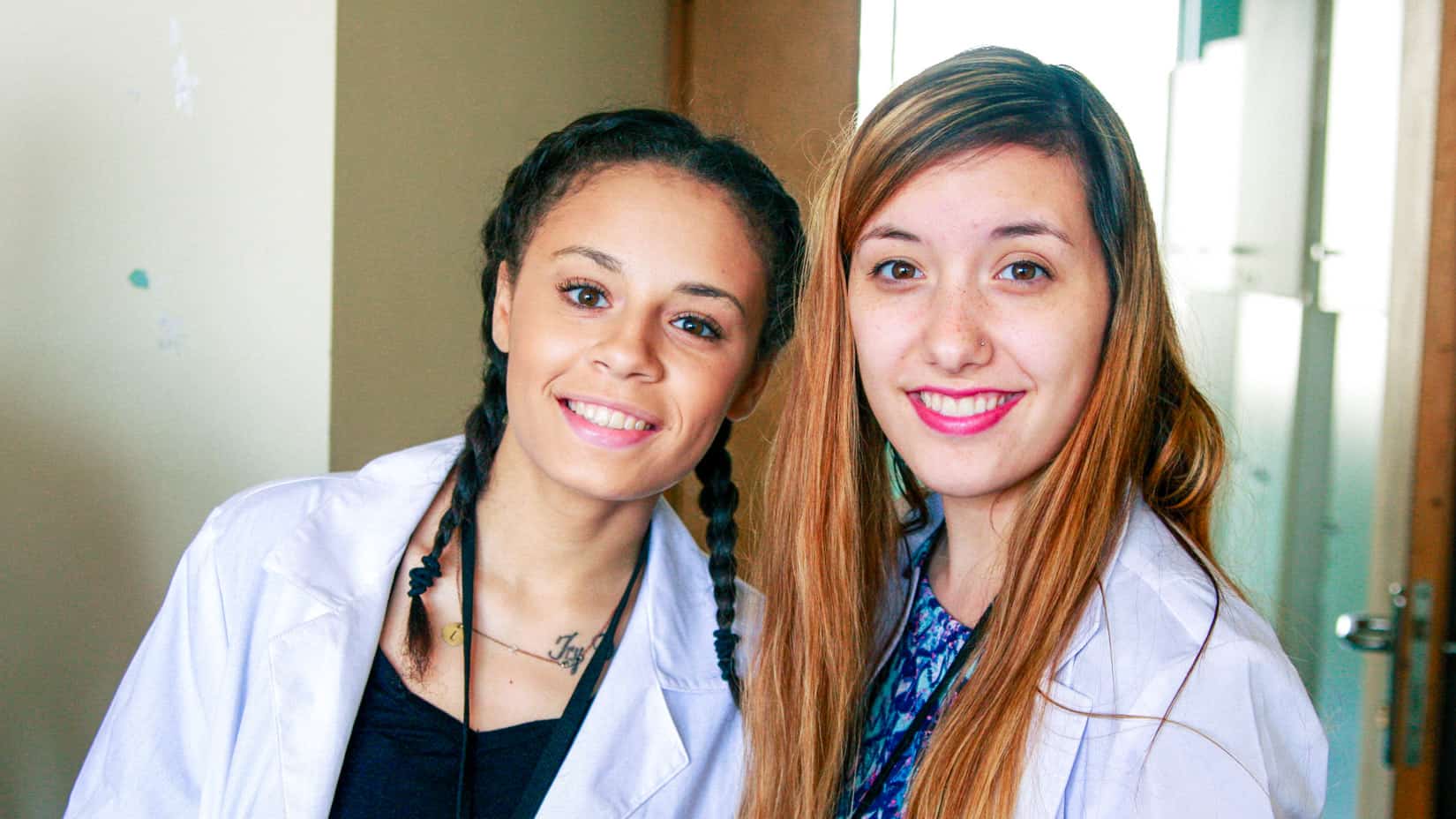 Students in the hospital where they are shadowing.