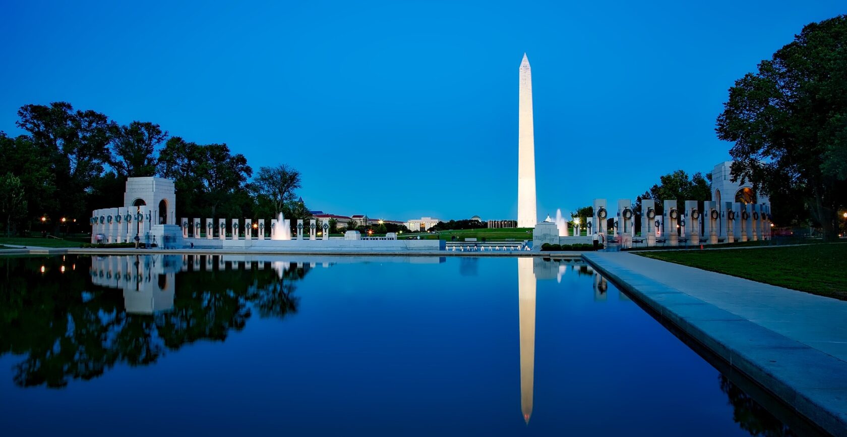 The National Monument reflecting in the Lincoln Memorial Reflecting Pool in Washington, D.C. (an Atlantis site).