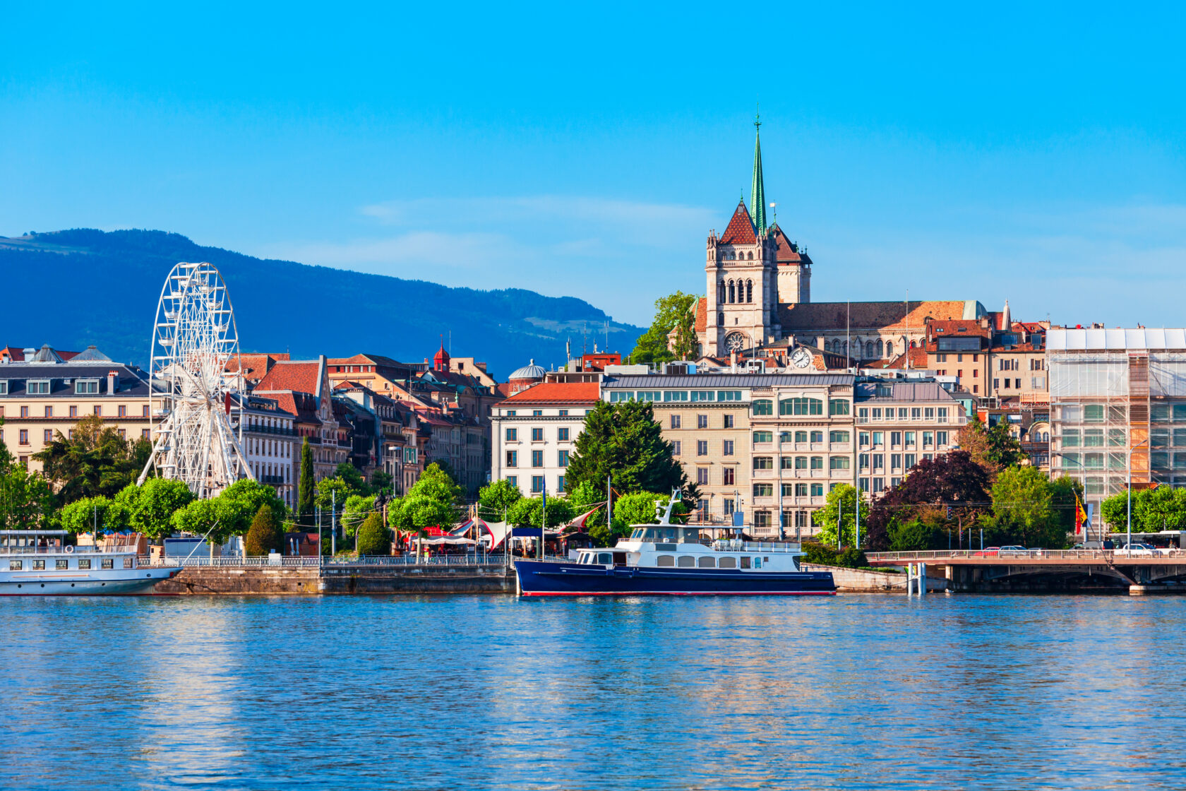 A view from the water of Geneva, Switzerland (an Atlantis site).