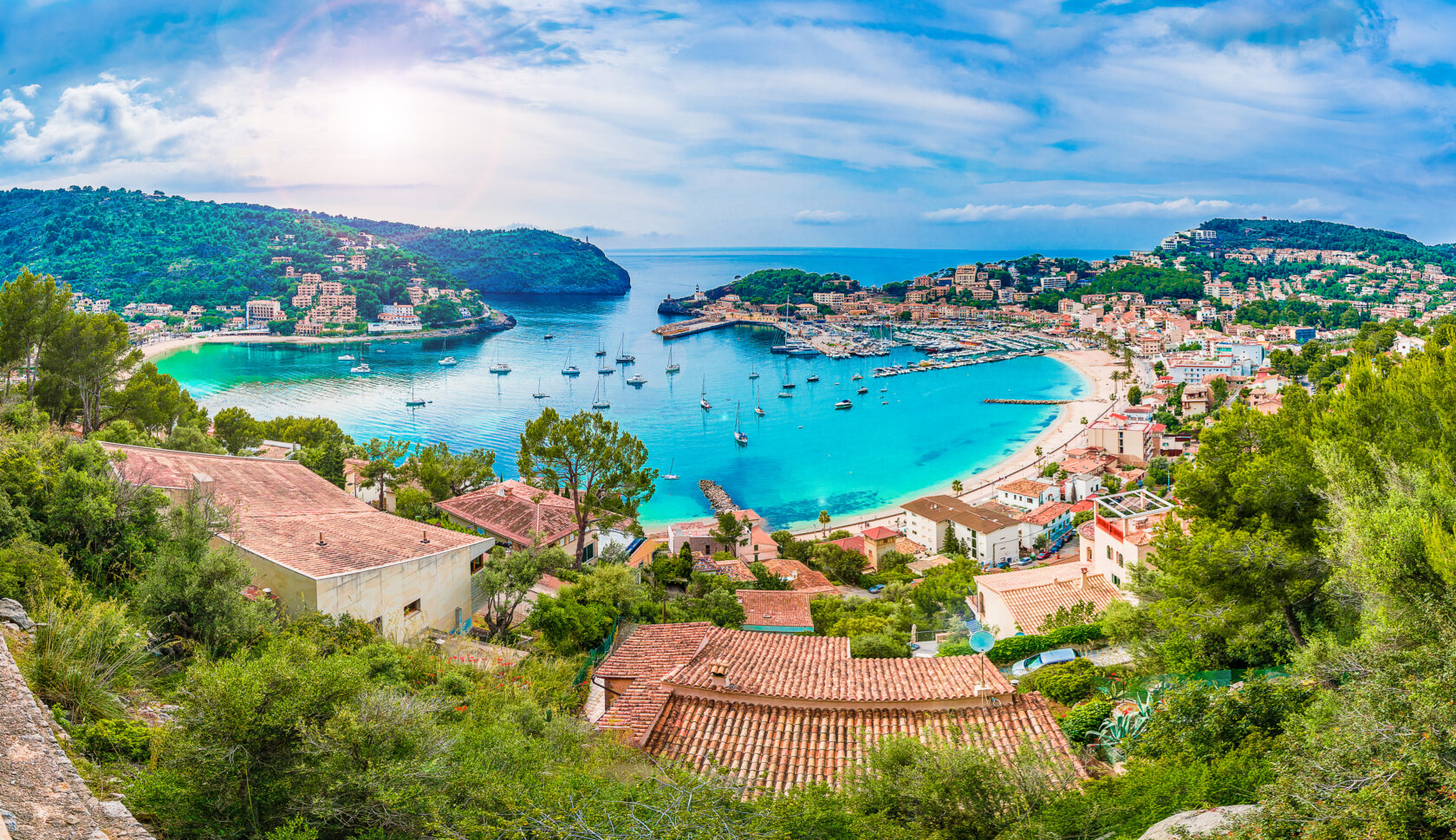 Panoramic view of a town on Mallorca Island (an Atlantis site).