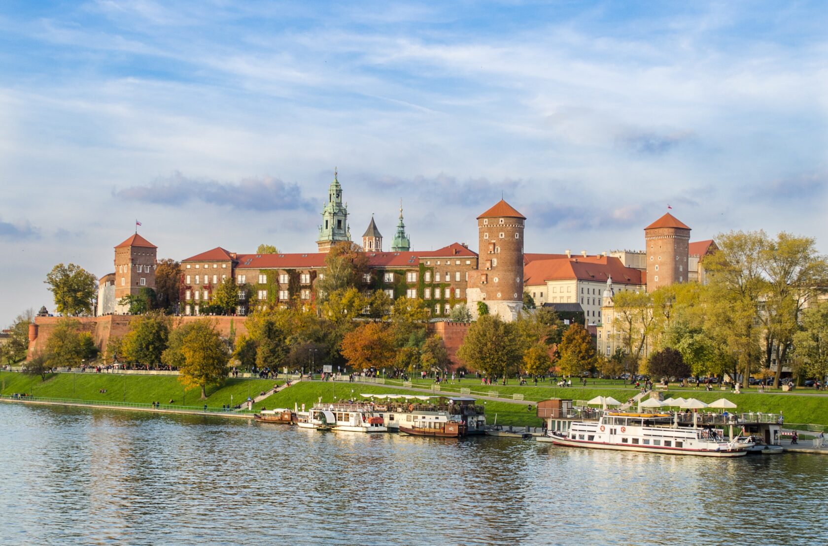 A view from the water of Wawel Castle in Krakow, Poland (an Atlantis site).