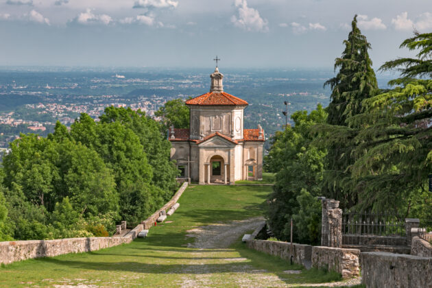 View of a chapel on the ascent of the Sacro Monte di Varese in Varese, Italy (an Atlantis site).