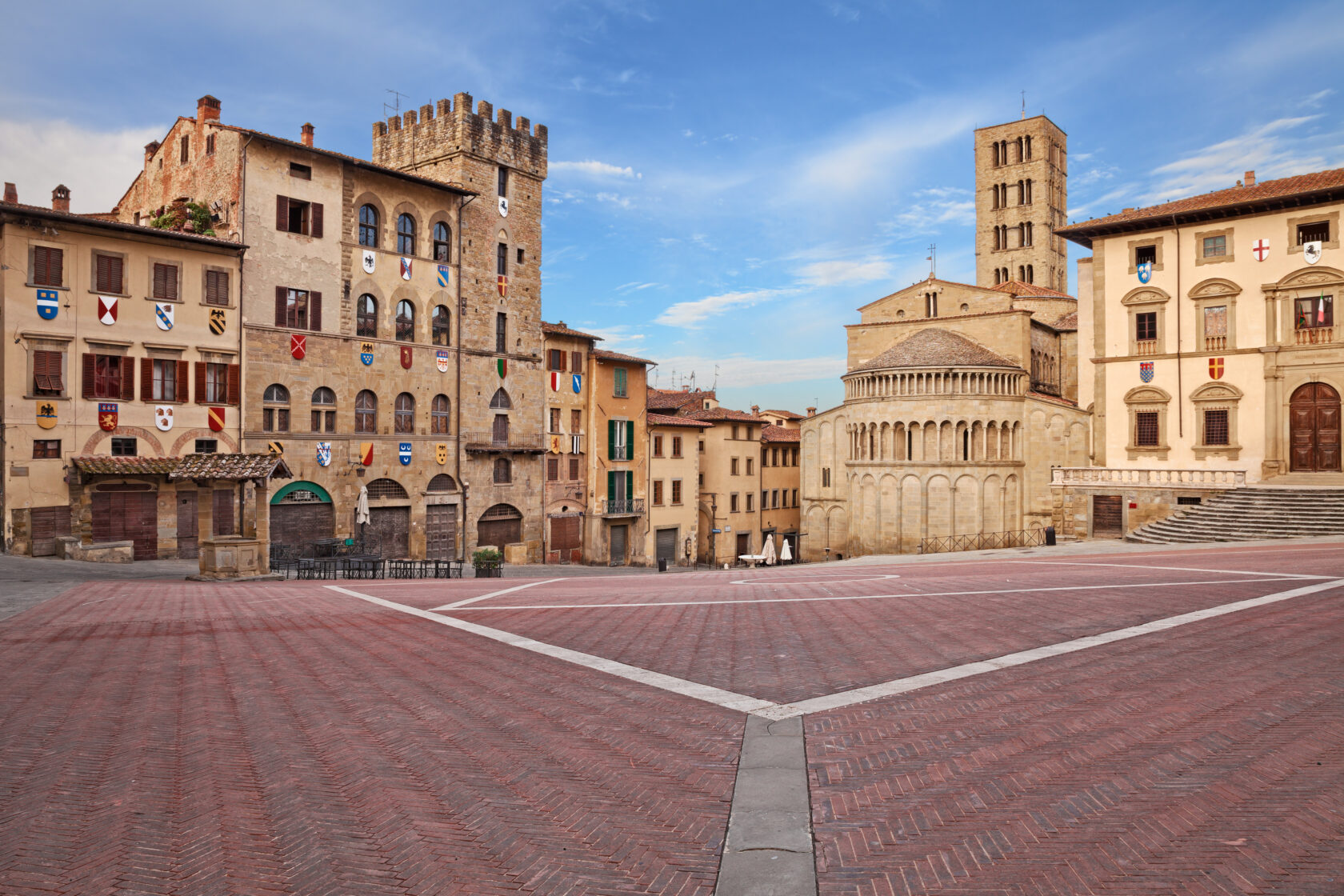 The main square Piazza Grande in Arezzo, Italy (an Atlantis site).